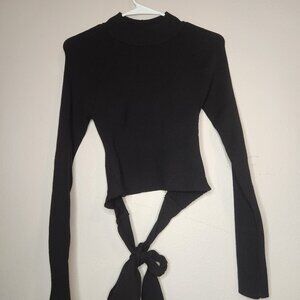Forever 21 Open Back Cropped Sweater. Long Sleeves, tie in the back sweater